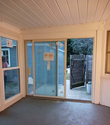 New sliding patio door installed at a home in Grand Rapids, Michigan